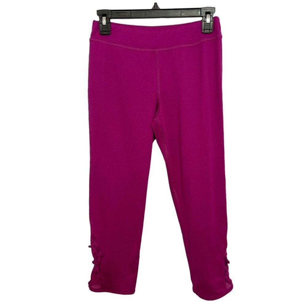 CHAMPION Girl's Cropped Athletic Pants Size XL (14-16) Fuchsia Stretch Yoga Gym - Picture 2 of 12